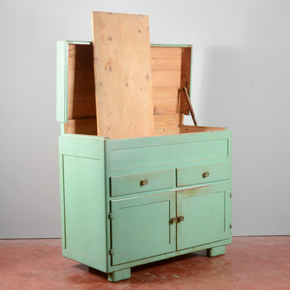 Madia restaurata originale Italia 1940 verniciata verde