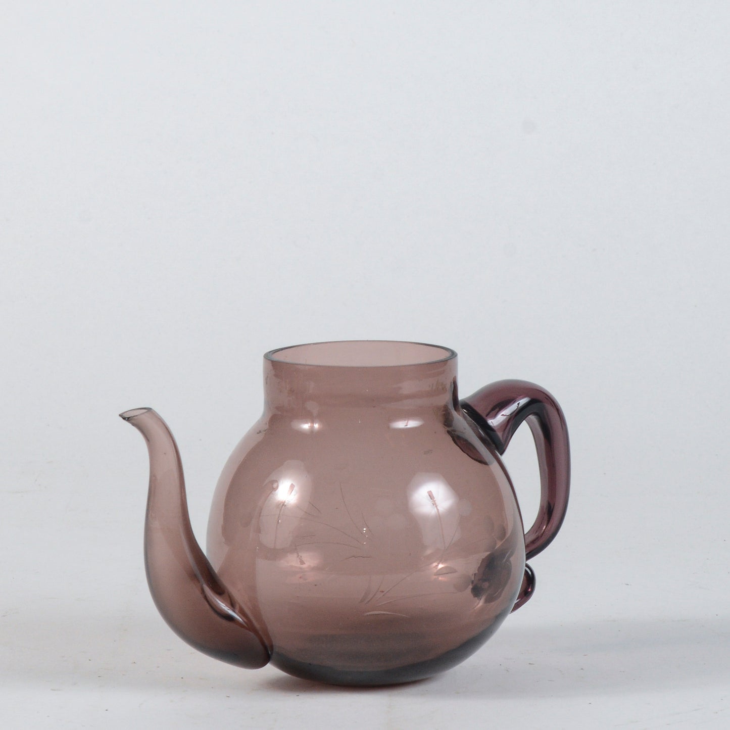 Teiera in vetro di Murano soffiato color viola Italia 1950