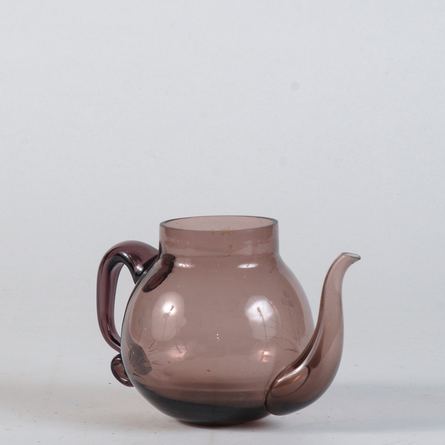 Teiera in vetro di Murano soffiato color viola Italia 1950