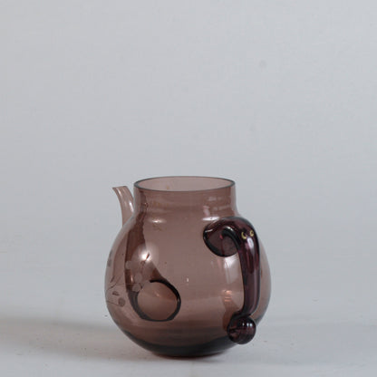 Teiera in vetro di Murano soffiato color viola Italia 1950