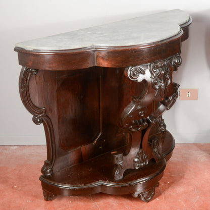 Consolle in legno intagliato con piano in marmo  Italia secolo XIX