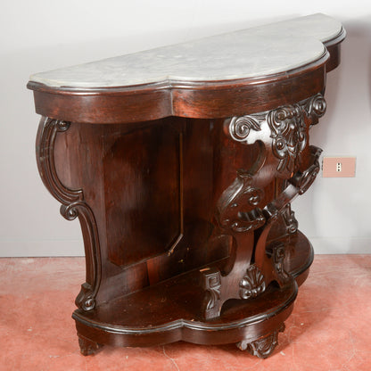 Consolle in legno intagliato con piano in marmo  Italia secolo XIX