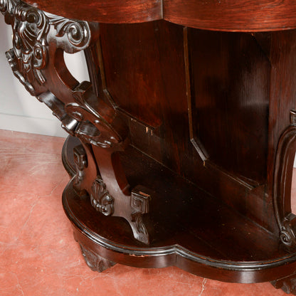 Consolle in legno intagliato con piano in marmo  Italia secolo XIX