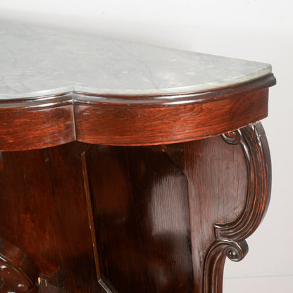 Consolle in legno intagliato con piano in marmo  Italia secolo XIX