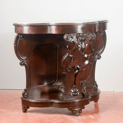 Consolle in legno intagliato con piano in marmo  Italia secolo XIX