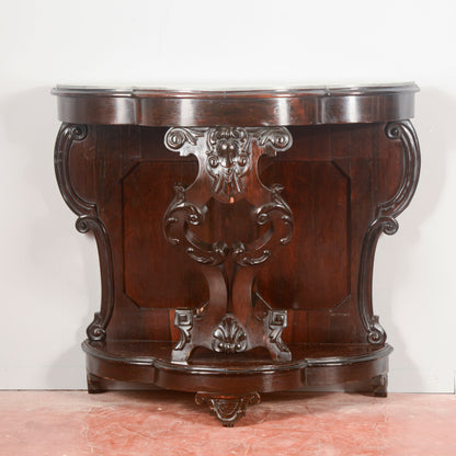 Consolle in legno intagliato con piano in marmo  Italia secolo XIX
