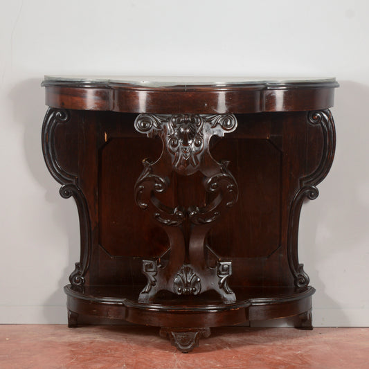 Consolle in legno intagliato con piano in marmo  Italia secolo XIX