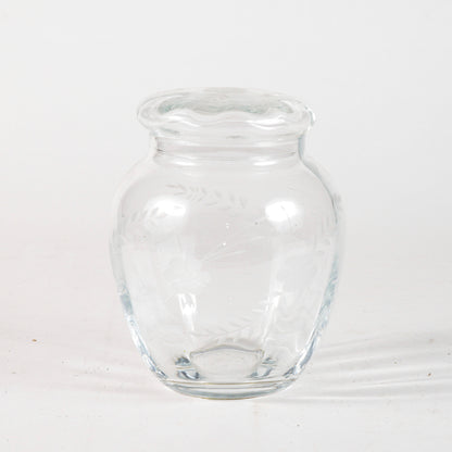 Vaso in vetro smerigliato con decoro floreale  Italia XX secolo