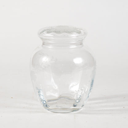 Vaso in vetro smerigliato con decoro floreale  Italia XX secolo