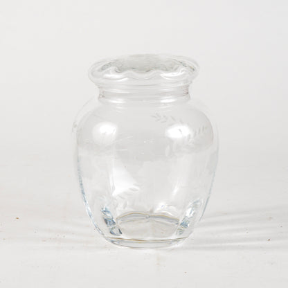 Vaso in vetro smerigliato con decoro floreale  Italia XX secolo