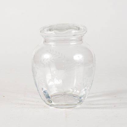 Vaso in vetro smerigliato con decoro floreale  Italia XX secolo