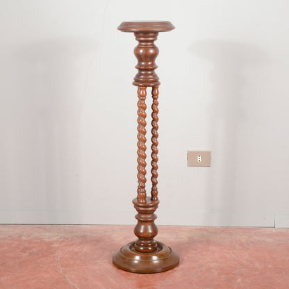 Colonna trespolo in legno con torniture anni 80