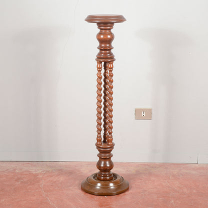 Colonna trespolo in legno con torniture anni 80