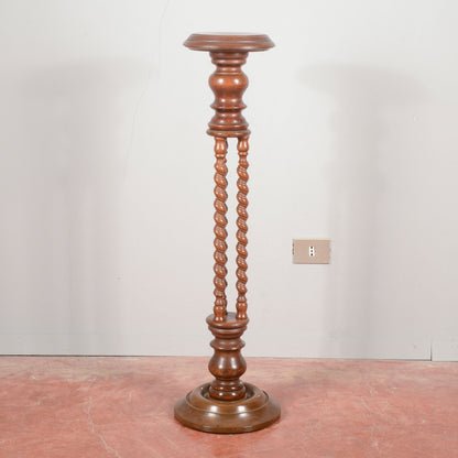 Colonna trespolo in legno con torniture anni 80