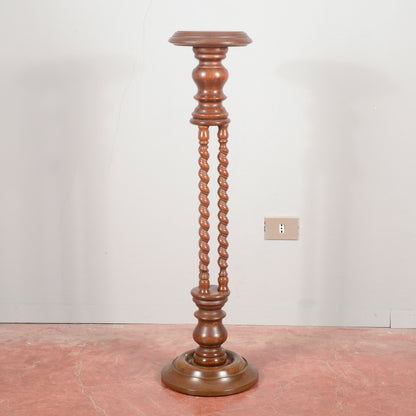 Colonna trespolo in legno con torniture anni 80