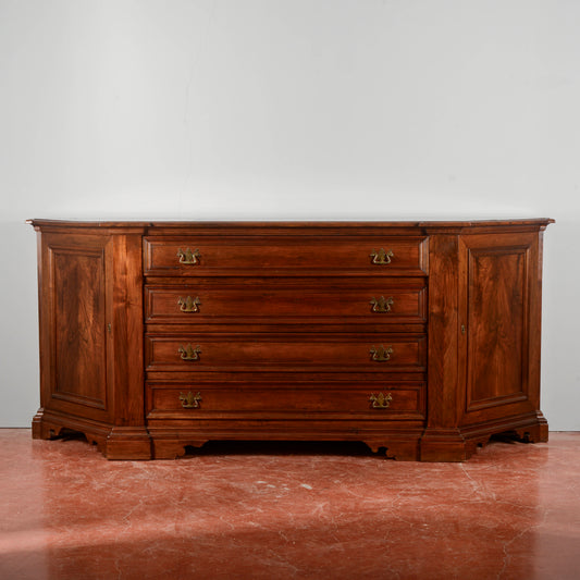 Credenza scantonata  stile sacrestia in noce