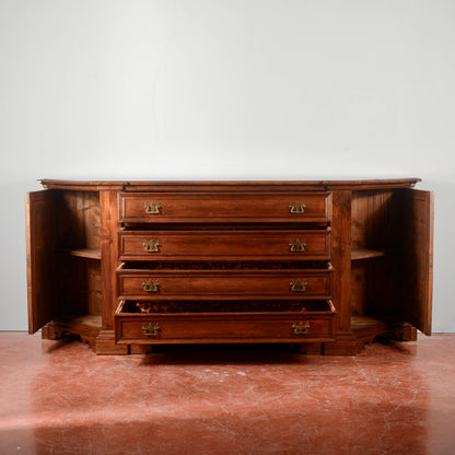 Credenza scantonata  stile sacrestia in noce