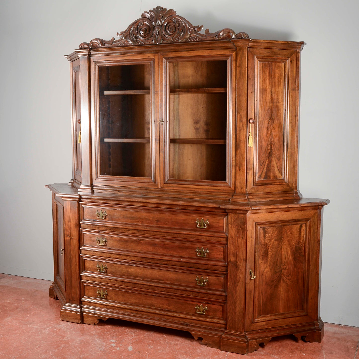 Credenza Libreria stile sacrestia due corpi