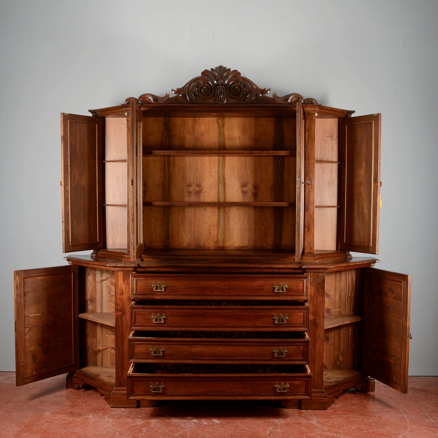 Credenza Libreria stile sacrestia due corpi