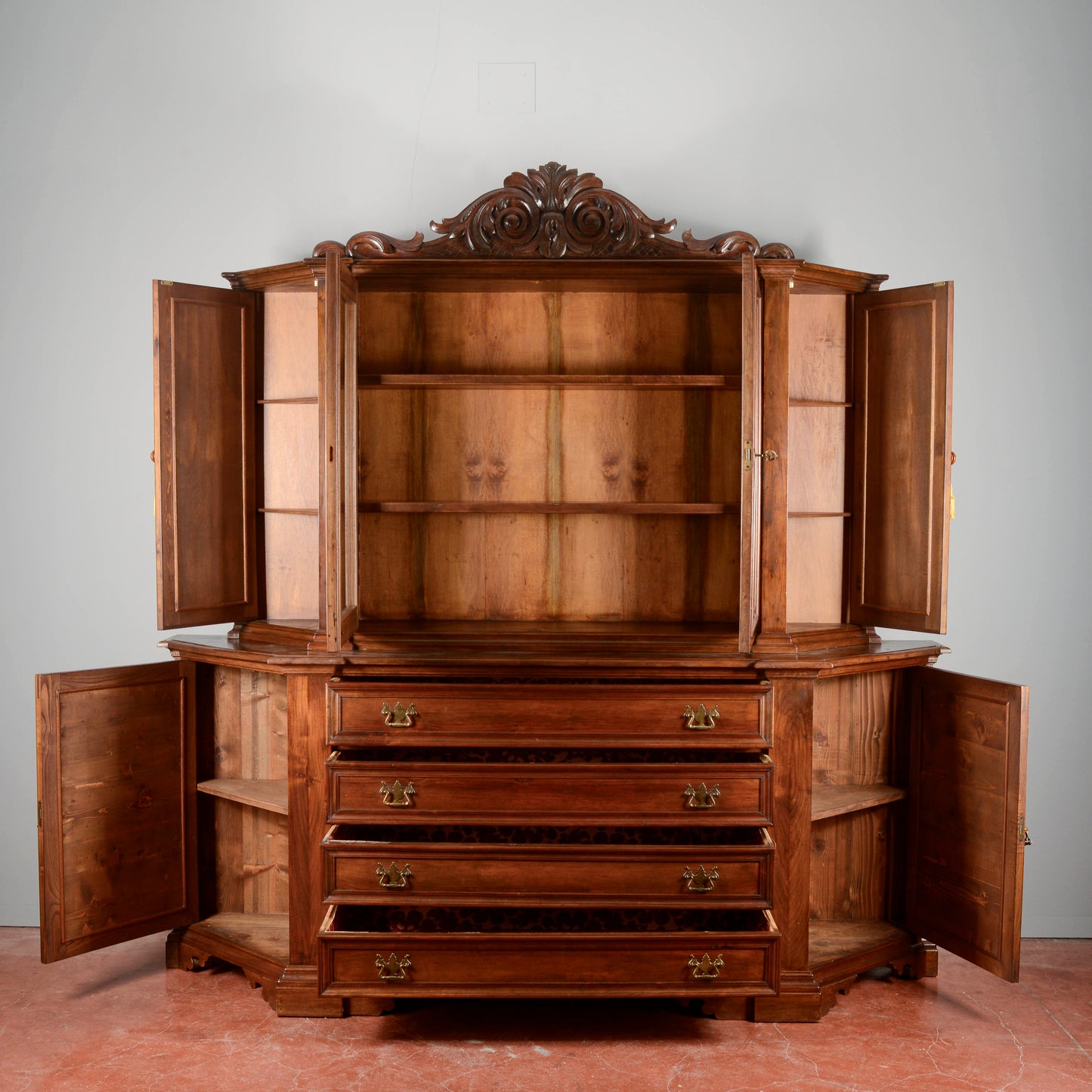 Credenza Libreria stile sacrestia due corpi
