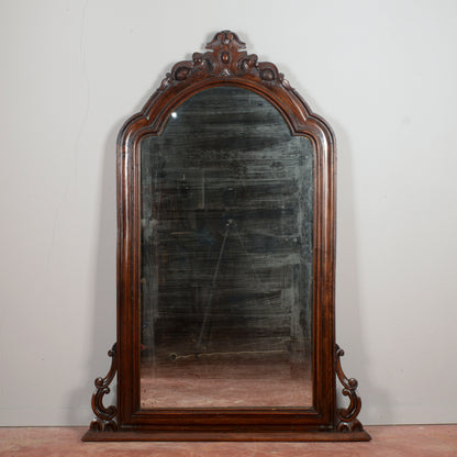 Specchiera in legno di noce massello Italia XIX secolo