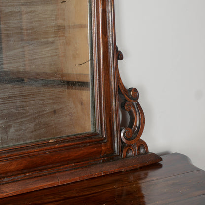 Consolle con specchiera in legno massello intagliata Epoca XIX secolo