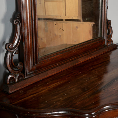 Consolle con specchiera in legno massello intagliata Epoca XIX secolo