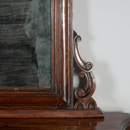 Consolle con specchiera in legno massello intagliata Epoca XIX secolo
