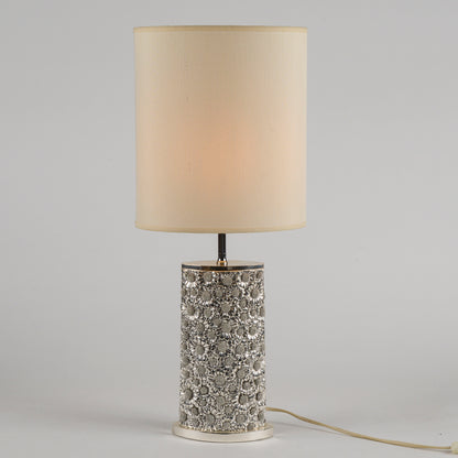 Lampada  vintage in metallo argentato laminato produzione Stilarte