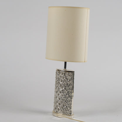Lampada  vintage in metallo argentato laminato produzione Stilarte