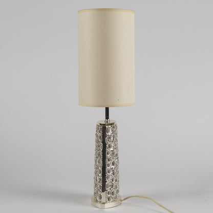 Lampada  vintage in metallo argentato laminato produzione Stilarte