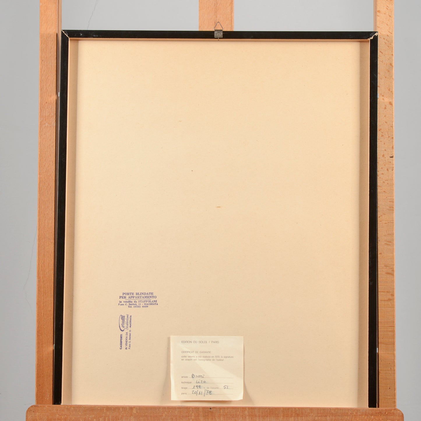 Quadro litografia Madonna con Bambino firmata Barrè