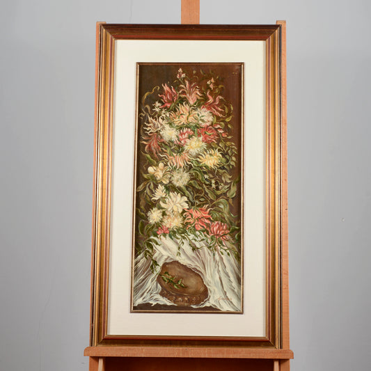 Quadro olio su tela dipinto natura morta  anni 1980