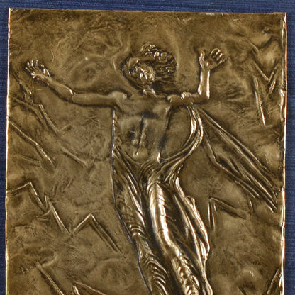 Quadro lasta in ottone sbalzata cesellata firma Pericle Fazzini opera 1 di 9