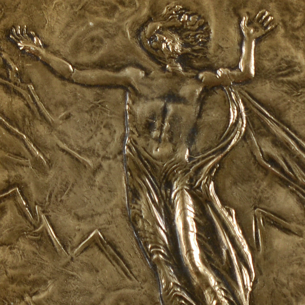 Quadro lasta in ottone sbalzata cesellata firma Pericle Fazzini opera 1 di 9