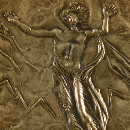 Quadro lasta in ottone sbalzata cesellata firma Pericle Fazzini opera 1 di 9