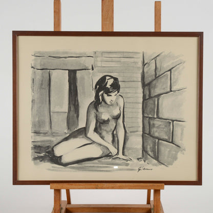Quadro disegno acquarello firmato G. Samo