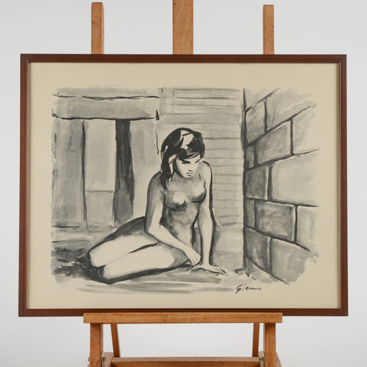 Quadro disegno acquarello firmato G. Samo