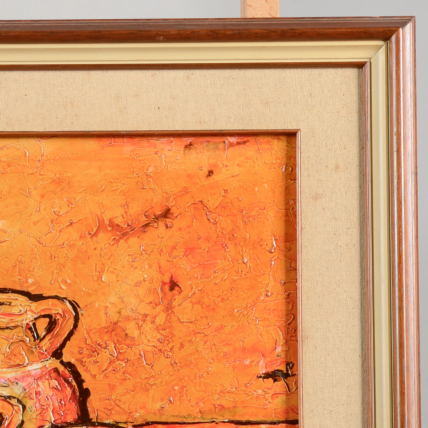 Quadro dipinto natura morta olio su tela materico XX secolo