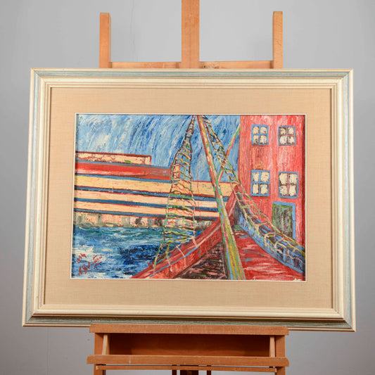 Quadro dipinto olio su tela marina XX secolo