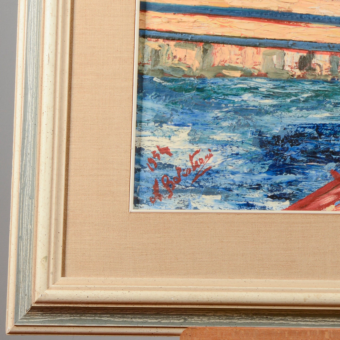 Quadro dipinto olio su tela marina XX secolo