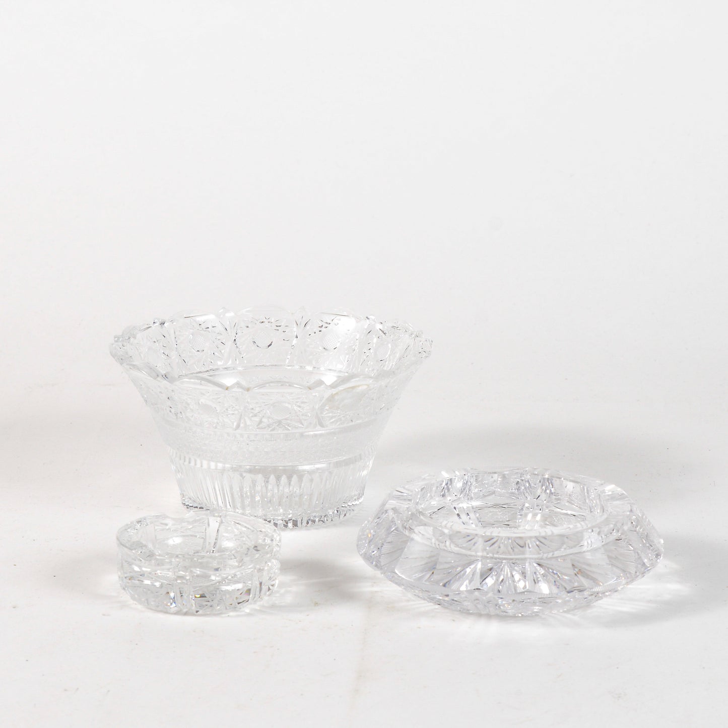 Set oggetti cristallo Boemia lavoro inciso  Secolo XX