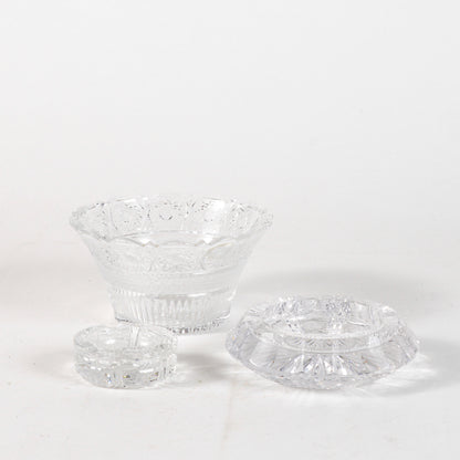 Set oggetti cristallo Boemia lavoro inciso  Secolo XX