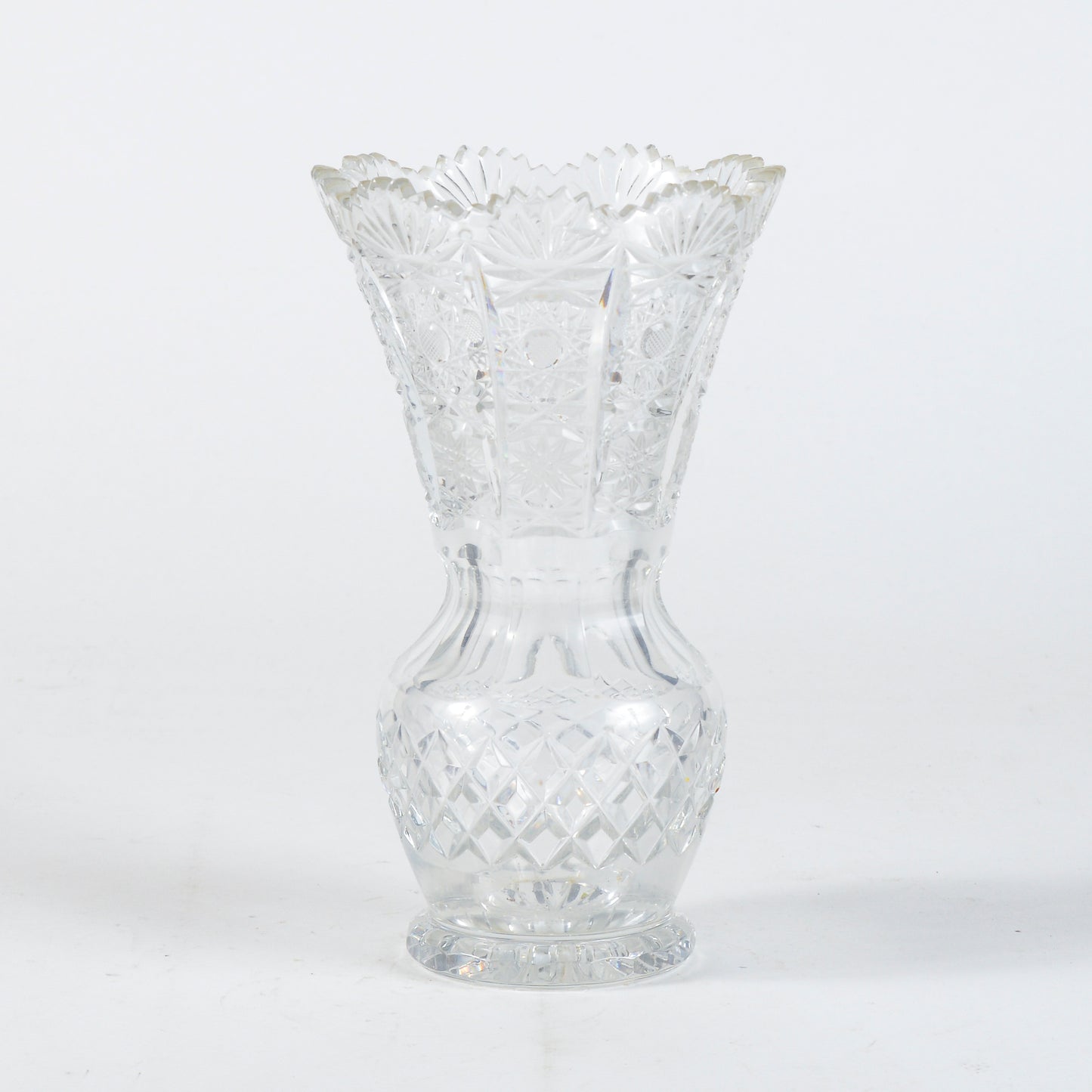 Vaso cristallo inciso e lavorato XX secolo