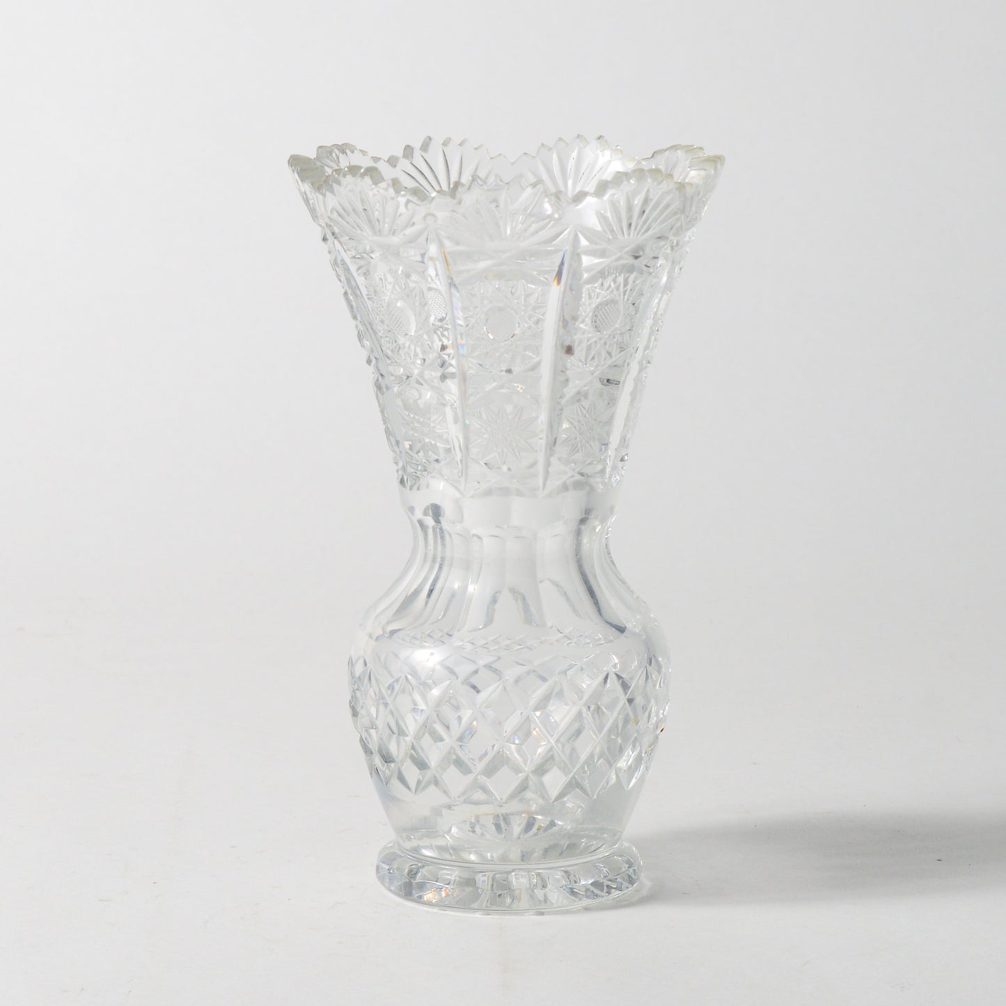 Vaso cristallo inciso e lavorato XX secolo
