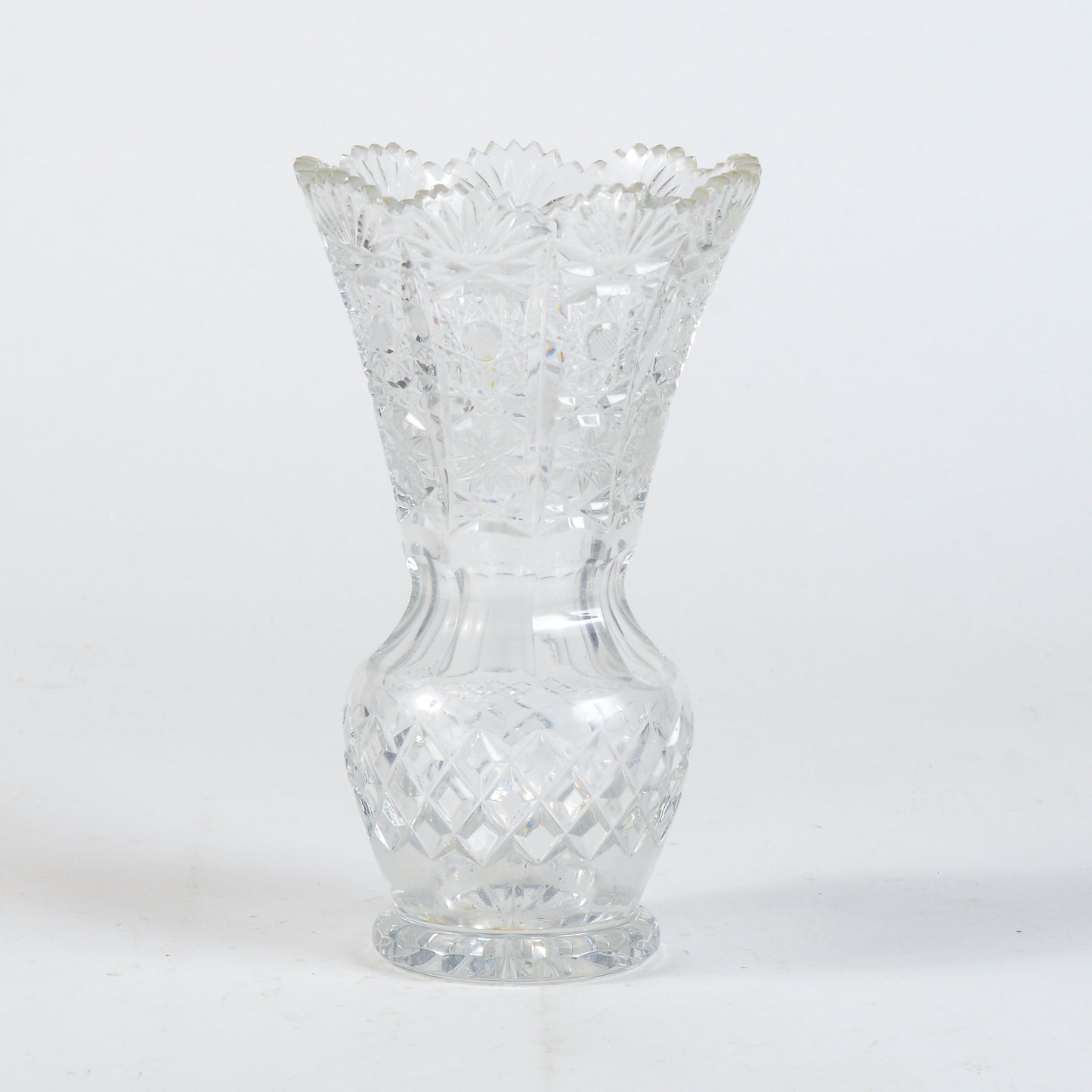 Vaso cristallo inciso e lavorato XX secolo