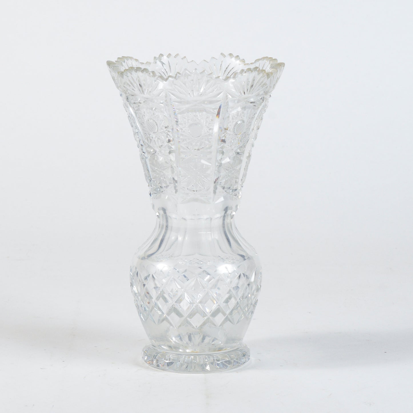 Vaso cristallo inciso e lavorato XX secolo