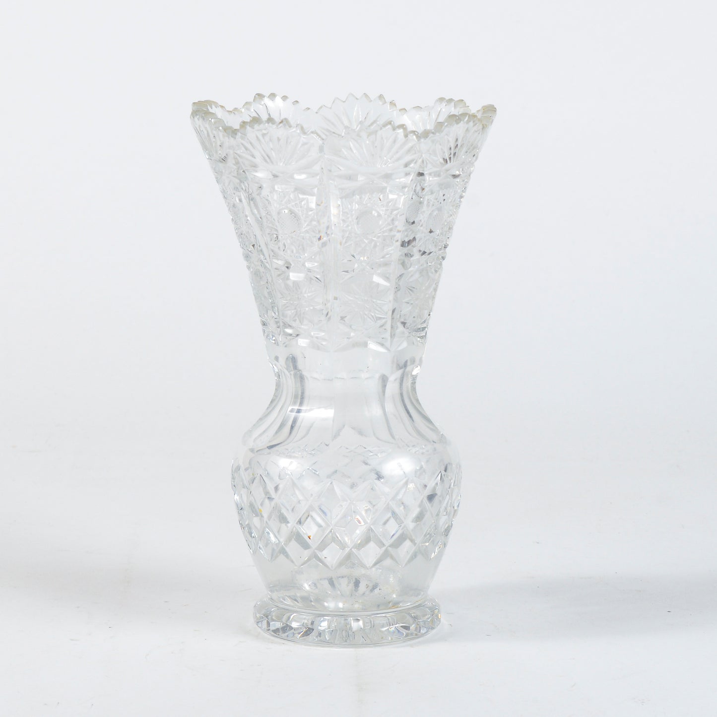 Vaso cristallo inciso e lavorato XX secolo