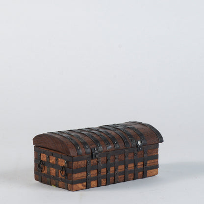 Scatola piccolo  baule forziere scrigno in legno XX secolo