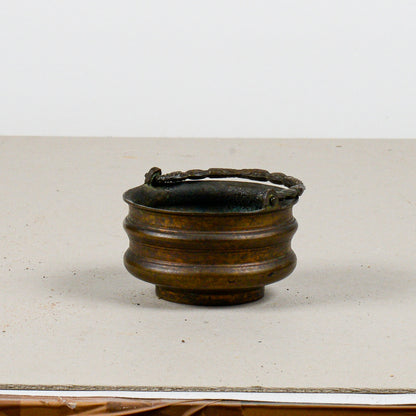 Vasetto cestino in bronzo porta incenso XX secolo